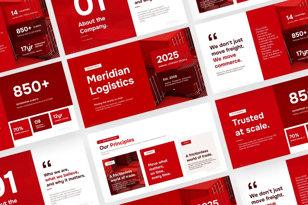PP-47 Red Forge PPT Template — all slides preview